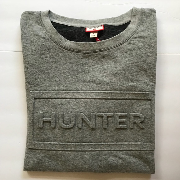 Hunter Embossed Roll Sleeve Logo Tee Shirt SZ L - Picture 8 of 8